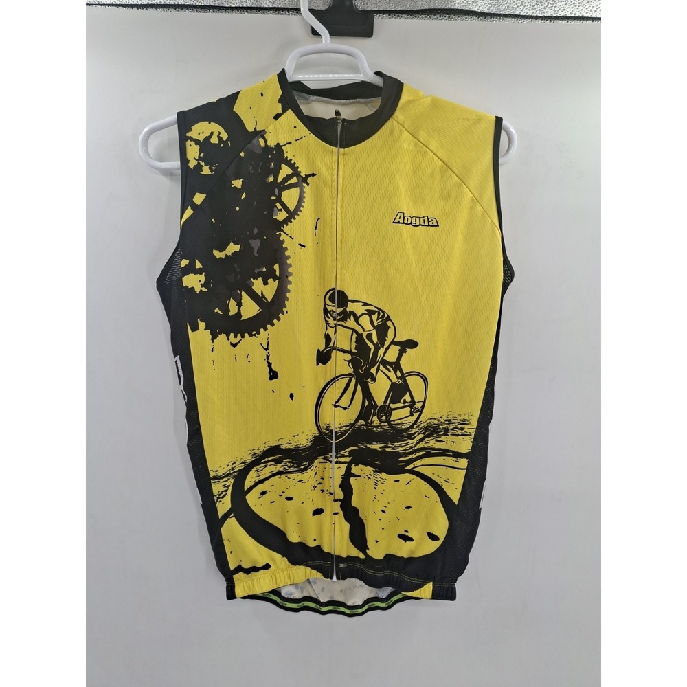 Aogda Cycling Vest for Men Bike Jerseys Team Biking Sleeveless Top XL